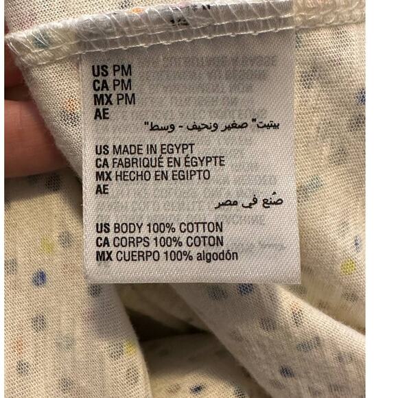 Style & Co cream confetti print long sleeves top size PM - Picture 4 of 9